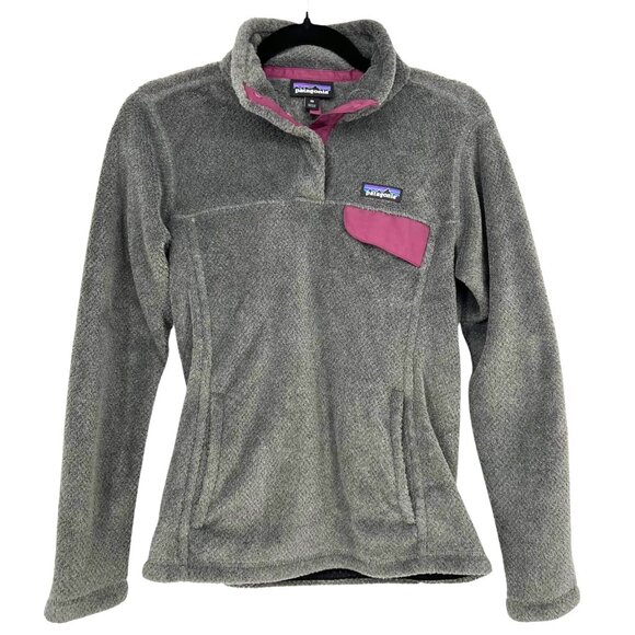 Patagonia Womens Re-Tool Snap-T Fleece Pullover Grey Purple Size XS - Picture 1 of 9